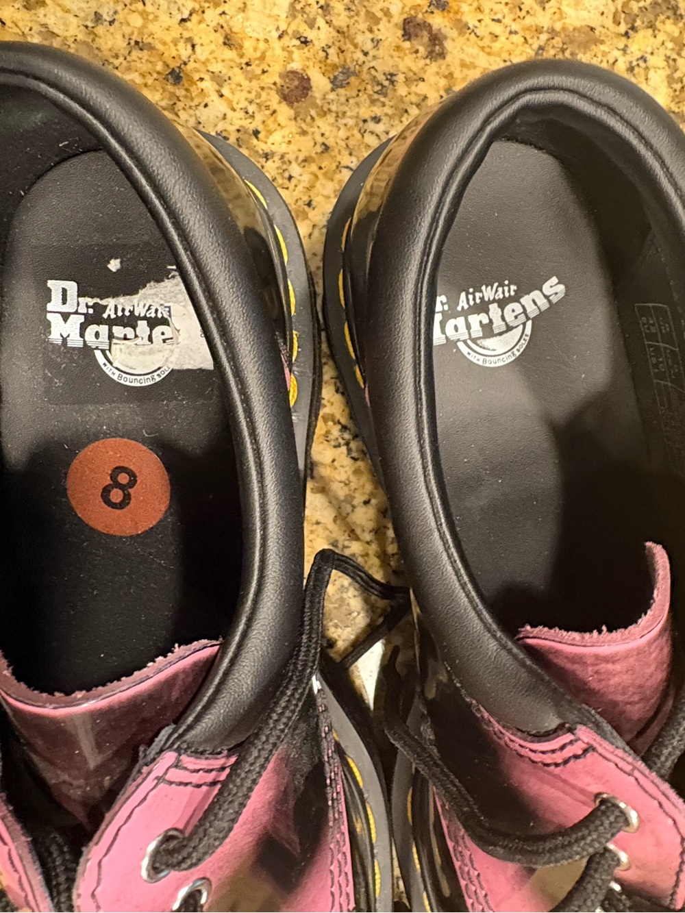 NWOT Dr. Martens 8053 Quad Leather Platform Shoes Black Pink Fondant Womens 10 - Picture 4 of 9